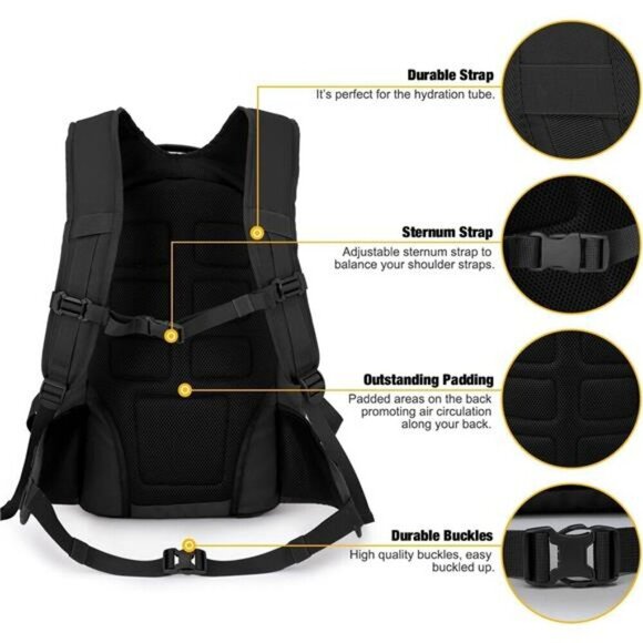 35L Tactical Backpack Molle Hiking Camping Motorcycle Outdoor Travel Daypack - Picture 5 of 8